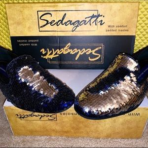 Men’s Sedagatti Blue/Silver Sequins Loafers..PERFECT SHOE!!!